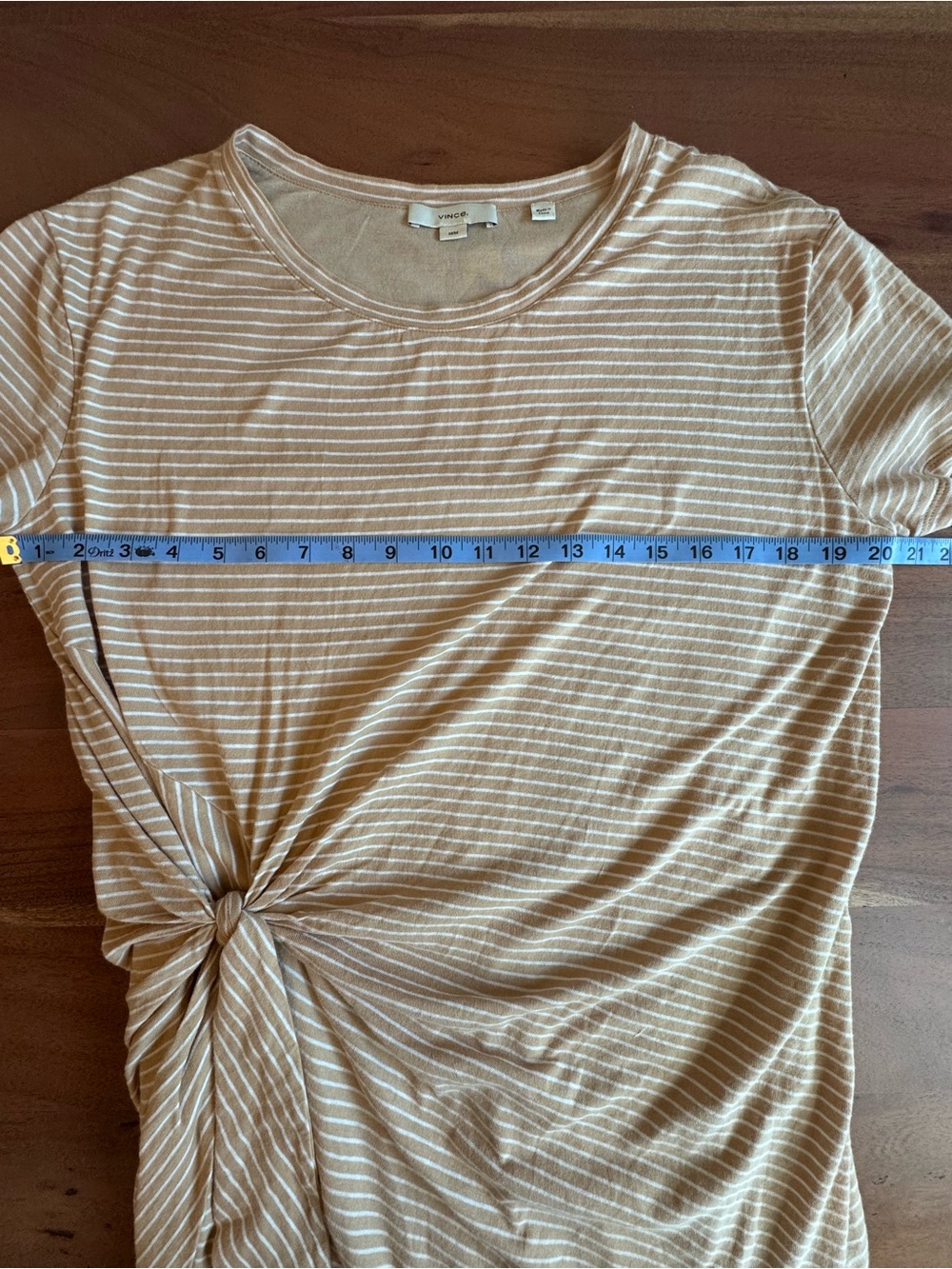 Vince 100% Cotton Lined Side-Tie Dress Striped Casual Minimalist Size Medium - Picture 6 of 6